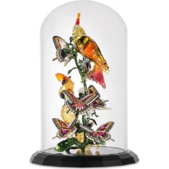 Idyllia Vögel und Schmetterlinge Glasglocke