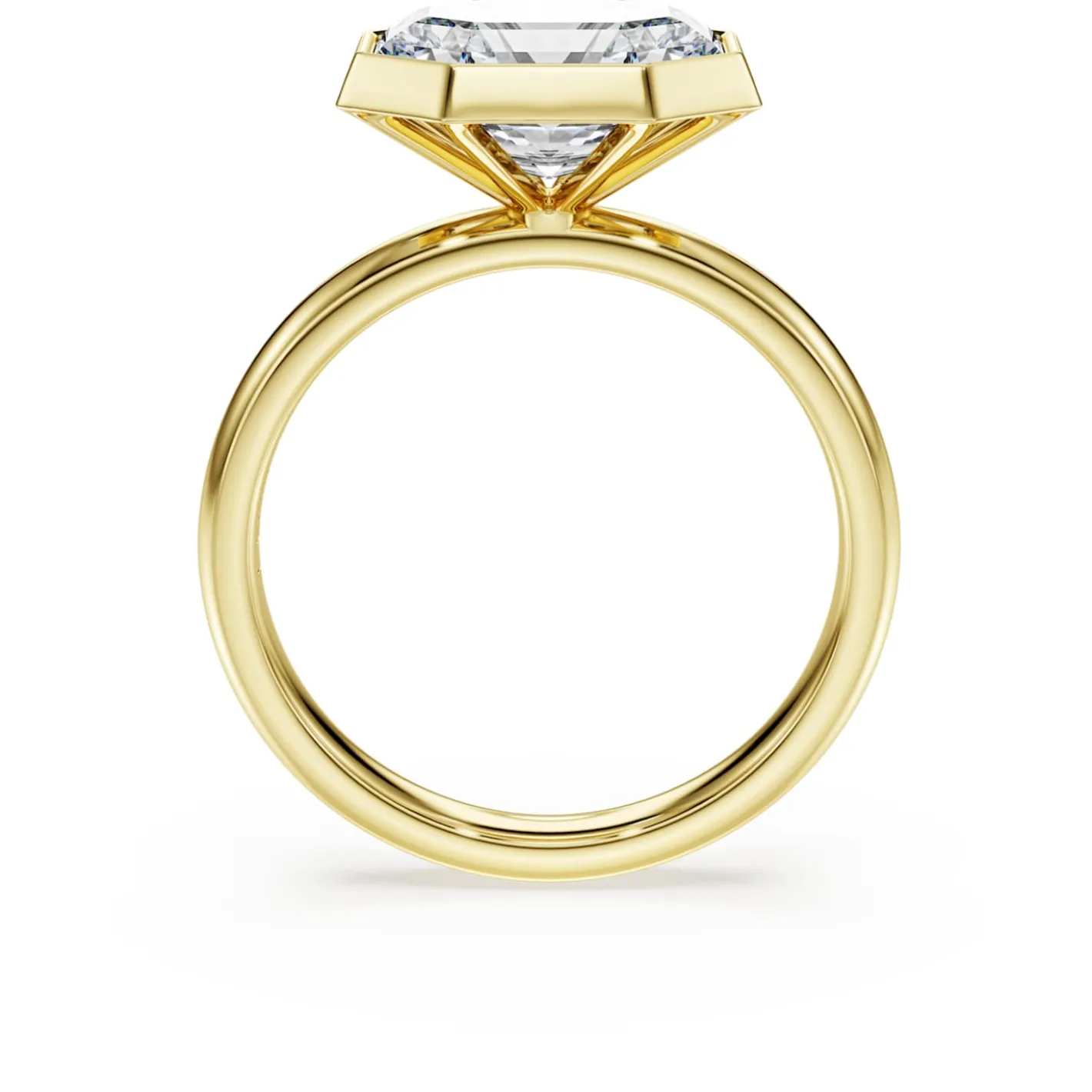 Octagon Ring mit Kesselfassung