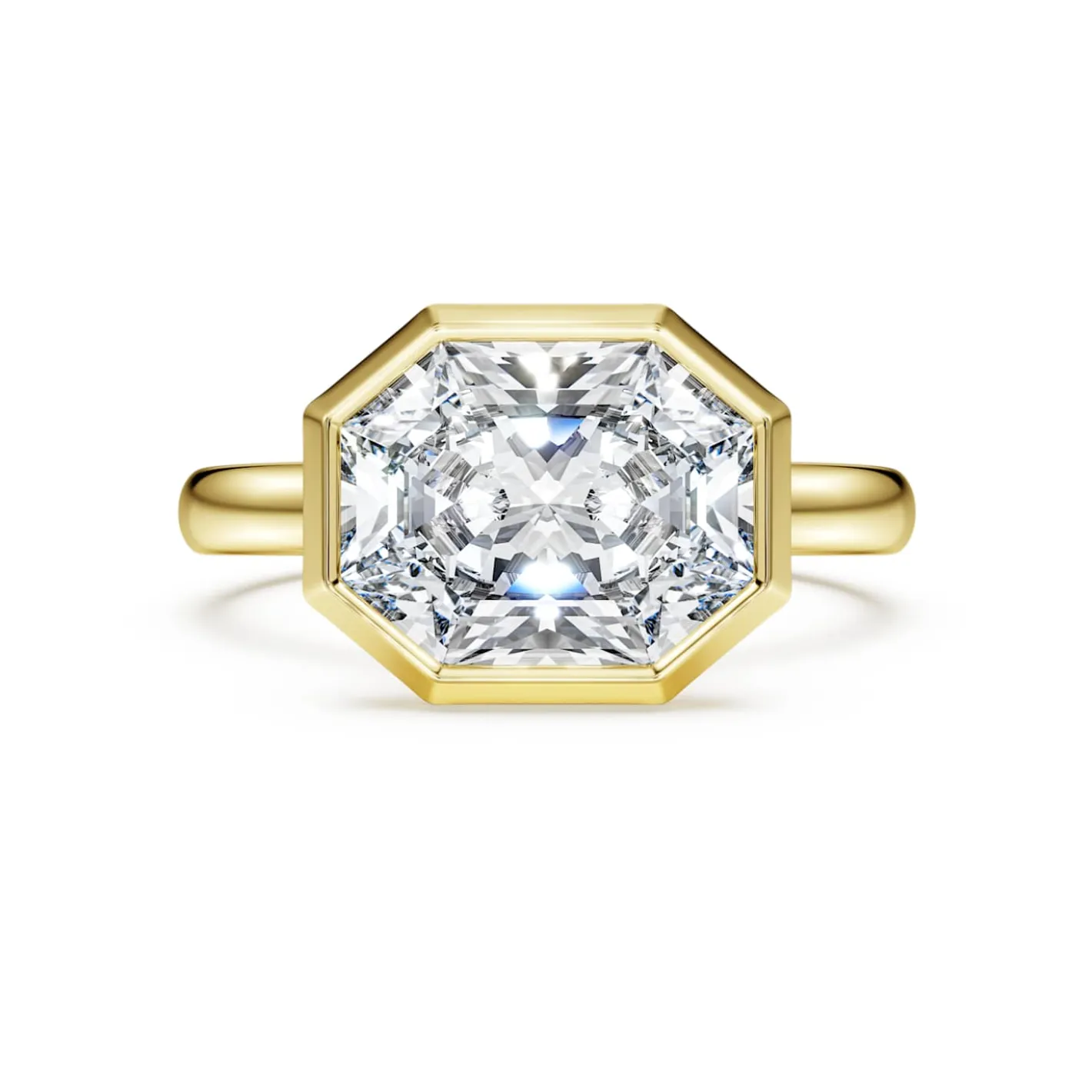 Octagon Ring mit Kesselfassung